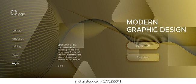 Abstract Vector Curve. Golden Gradient Landing Page. 3d Flow Shape. Minimal Brochure. Gold Abstract Vector Curve. Wave Graphic Motion. Fluid Website. Geometric Abstract Vector Curve.