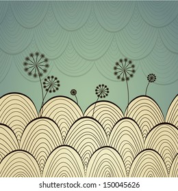 Abstract vector dandelions