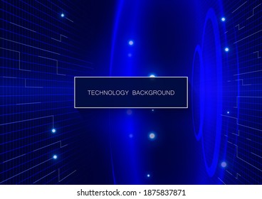 Abstract Vector Dark Blue 
 Technology Background Design With Place For Your Text