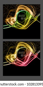 Abstract vector dark frames. Set of stylish festive glossy backgrounds.
