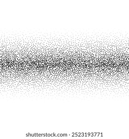 Abstract vector dark gray round ash particles on white background, distributed in a circle. Spray effect.