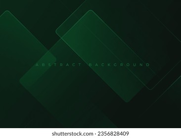 Abstract vector dark green overlap layer background, light lines effect. Geometric shape overlay layers. Graphic design modern element futuristic simple for banner, flyer, card, cover, brochure