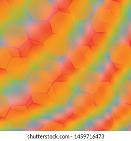 Abstract vector from dark yellow polygon made in honeycomb shape pattern on colorful background