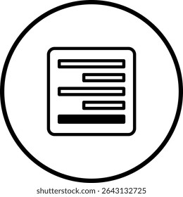 Abstract vector data representation icon within a circular black frame