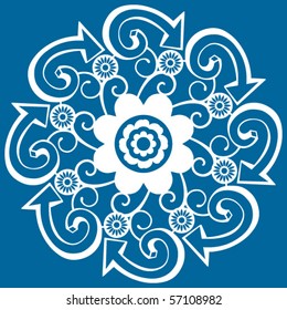 abstract vector decoration, floral design elements
