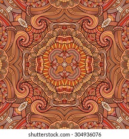 Abstract vector decorative ethnic floral colorful seamless pattern