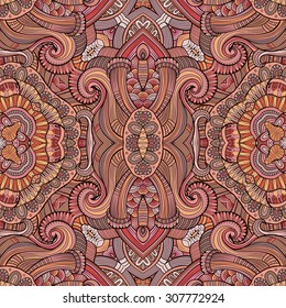 Abstract vector decorative ethnic floral colorful seamless pattern
