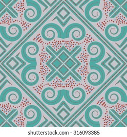 Abstract vector decorative ethnic floral colorful seamless pattern - stock vector