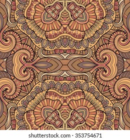 Abstract vector decorative ethnic floral colorful seamless pattern