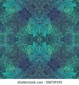 Abstract vector decorative ethnic floral colorful seamless pattern