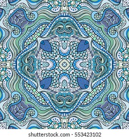 Abstract vector decorative ethnic floral colorful seamless pattern