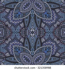 Abstract vector decorative ethnic hand drawn color vintage seamless pattern