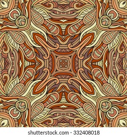 Abstract vector decorative ethnic hand drawn vintage seamless pattern