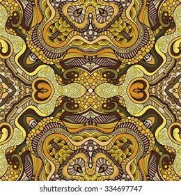 Abstract vector decorative ethnic hand drawn vintage seamless pattern