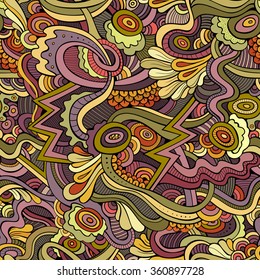 Abstract vector decorative ethnic hand drawn vintage retro seamless pattern. Can be used for wallpaper, pattern fills, web page background, surface textures