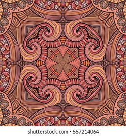Abstract vector decorative ethnic hand drawn sketchy contour seamless pattern