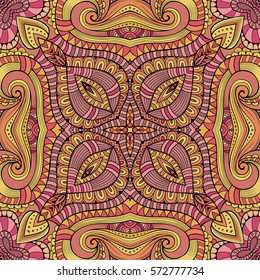 Abstract vector decorative ethnic hand drawn sketchy contour seamless pattern