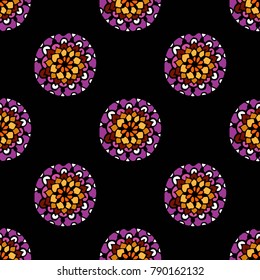 Abstract vector decorative ethnic hand drawn seamless pattern