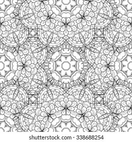 Abstrakte Vektorgrafik dekorative ethnische Mandala sketchy nahtlose Muster.