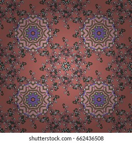  Abstract vector decorative ethnic mandala sketchy seamless pattern.