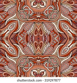 Abstract vector decorative ethnic nature colorful seamless pattern