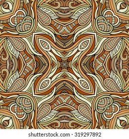 Abstract vector decorative ethnic nature colorful seamless pattern