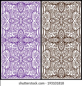 Abstract vector decorative ethnic ornamental backgrounds. Series of image template frame design for card, hand drawn artwork