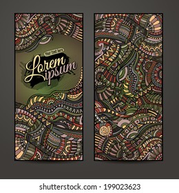 Abstract vector decorative ethnic ornamental backgrounds. Series of image Template frame design for card.