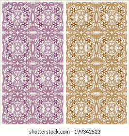 Abstract vector decorative ethnic ornamental backgrounds, border lace patterns set. Series of image template frame design for card, hand drawn artwork