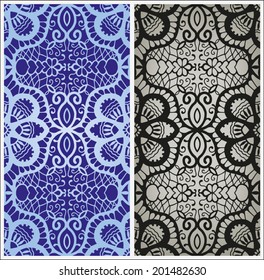 Abstract vector decorative ethnic ornamental backgrounds, border lace patterns set. Series of image template frame design for card, hand drawn artwork