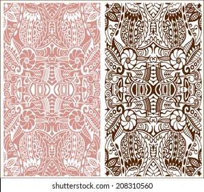 Abstract vector decorative ethnic ornamental backgrounds, border lace patterns set. Series of image template frame design for card