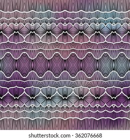 Abstract vector decorative ethnic sketchy seamless pattern on blurred colorful background. Geometric seamless pattern. Geometric ornament, lace texture.