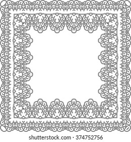 Abstract vector decorative ethnic sketchy seamless pattern. Geometric seamless pattern. Anti-stress coloring. Abstract black and white ornament, lace texture. Corner frame