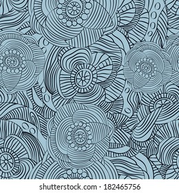 Abstract vector decorative floral seamless pattern