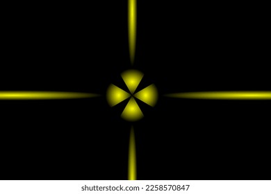 Abstract vector decorative gift bow in gradient shiny colors on black background