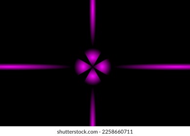 Abstract vector decorative gift bow in gradient shiny colors on black background
