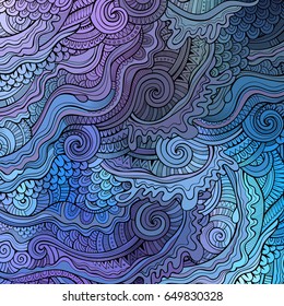 Abstract vector decorative hand drawn nature ornamental ethnic pattern