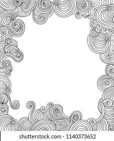 Abstract vector decorative handwritten frame
