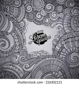 Abstract vector decorative nature background. Template frame design for card.