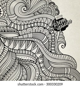 Abstract vector decorative nature background. Template frame design for card.
