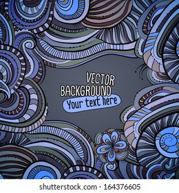 Abstract vector decorative nature ornamental backgrounds. Template frame design for card.