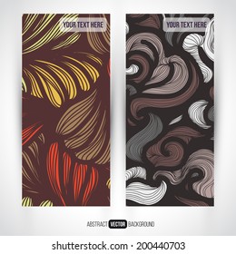 Abstract vector decorative vertical banners set. Series of image. Template frame design for card. Abstract backgrounds.
