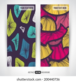 Abstract vector decorative vertical banners set. Series of image. Template frame design for card. Abstract backgrounds.