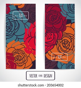 Abstract vector decorative vertical banners set.  Template for card. Colorful abstract background. 
