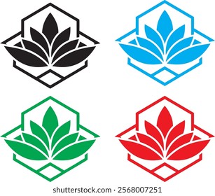 abstract vector deisgn icon template four color 