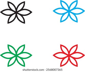 abstract vector deisgn icon template four color 