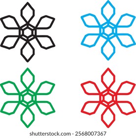 abstract vector deisgn icon template four color 