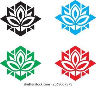 abstract vector deisgn icon template four color 