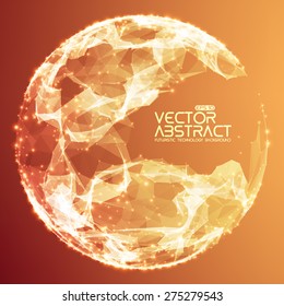 Abstract vector demolished sphere background. Futuristic technology style. Elegant background for business presentations. Destroyed sphere. eps10
