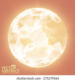 Abstract vector demolished sphere background. Futuristic technology style. Elegant background for business presentations. Destroyed sphere. eps10